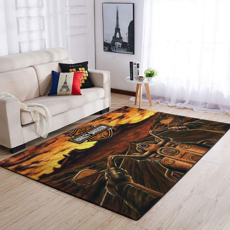 Harley Davidson On The Road Rug for Bathroom Harley Davidson On The Road Rug for Bathroom