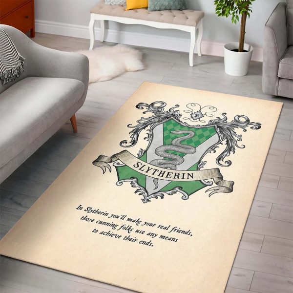 Harry Potter Slytherin And Quote Area Rug Carpet