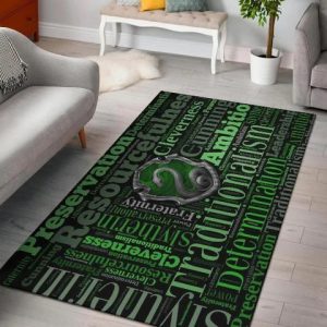 Harry Potter Slytherin Green And Black Area Rug Carpet