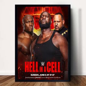 Hell In A Cell WWE Bobby Lashley vs Omos vs MVP Classic Poster Canvas