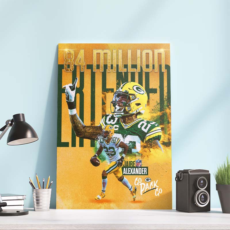 Jaire Alexander extend 4 year with Packers Poster Canvas Jaire Alexander extend 4 year with Packers Poster Canvas