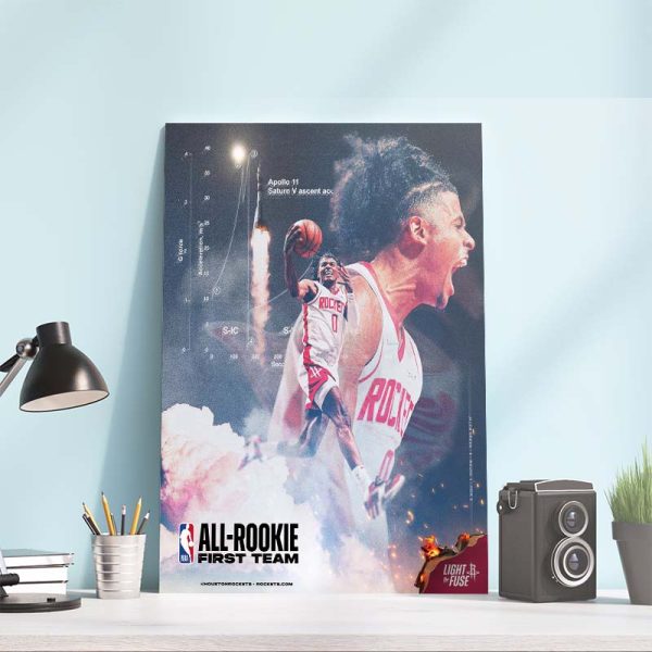Jalen Green Houston Rockets 2021-2022 Kia NBA All-Rookie First Team Art Decor Poster Canvas