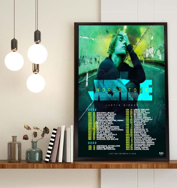 Justin Bieber World Tour 2022 Original Poster Canvas