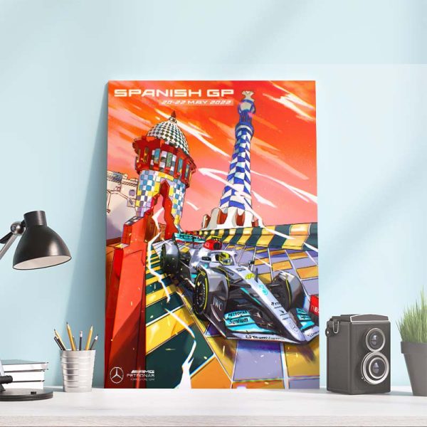 Lewis Hamilton F1 Spanish GP Barcelona 2022 Mercedes-AMG PETRONAS F1 Art Decor Poster Canvas