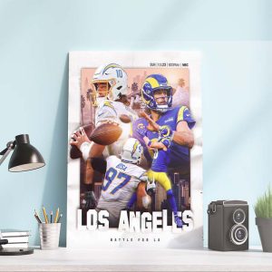 Los Angeles Chargers Vs Los Angeles Rams NFL Battle For LA Art Decor Poster Canvas