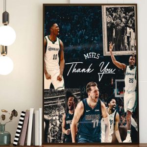 MFFLS Thank You Dallas Mavericks NBA Wall Decor Poster Canvas