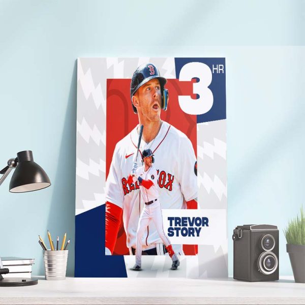 MLB Trevor Story Boston Red Sox 3 HR Wall Decor Poster Canvas