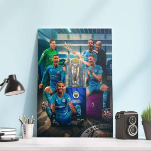 Manchester City Six Time Premier League Champions Poster Canvas