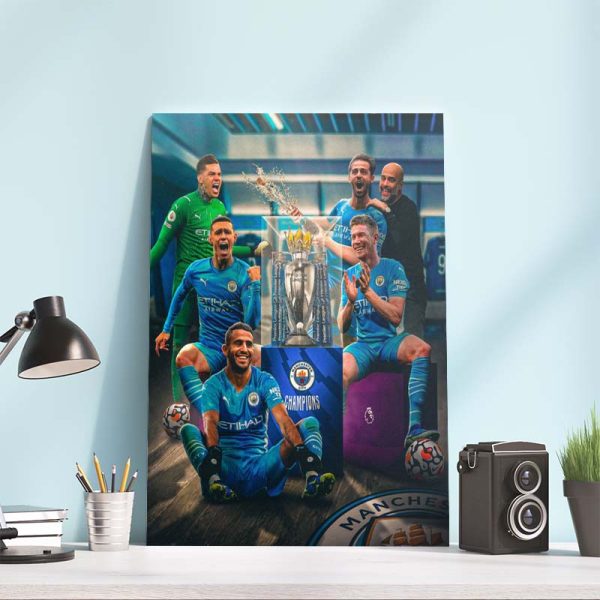 Manchester City Six Time Premier League Champions Poster Canvas