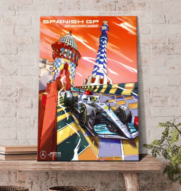 Mercedes AMG F1 Team Barcelona Spanish GP Poster Canvas