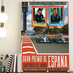 Mercedes AMG F1 Team Barcelone Circuit Spanish GP Poster Canvas