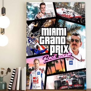 Miami Grandprix F1 Race Week Poster Canvas