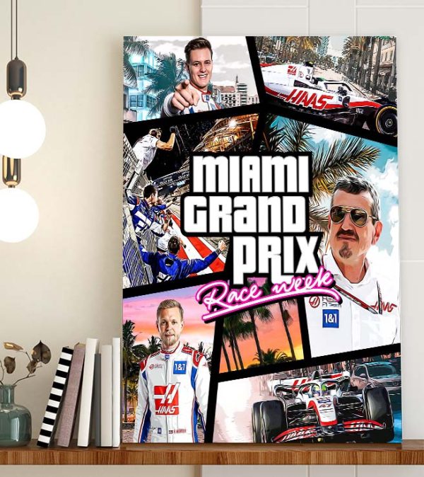 Miami Grandprix F1 Race Week Poster Canvas