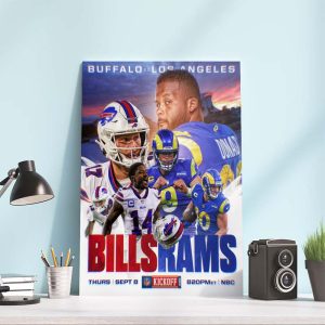 NFL 2022 Kickoff Buffalo Bills vs Los Angeles Rams Poster Canvas