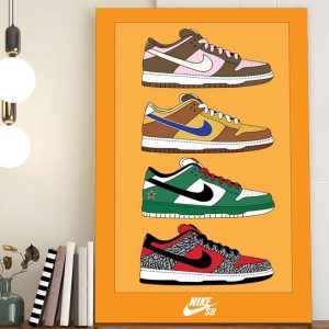 Nike SB Skateboarding 4 Favourite Sneaker Poster Canvas