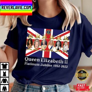 Queen Elizabeth II Platinum Jubilee 2022 Celebration Union Jack Queen’s Crowne British Monarch Royal Classic TShirt