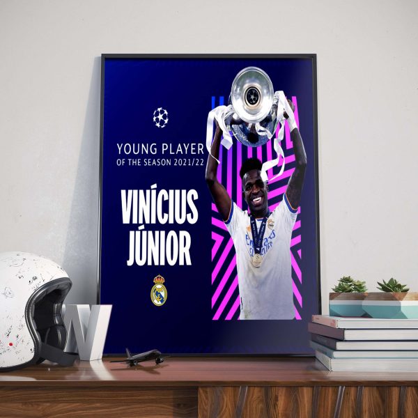 Real Madrid Vinicius Junior 2021-22 UEFA Champions League Young Player Of The Season Poster Canvas