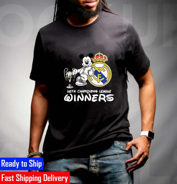 Real Madrid x Mickey Mouse Disney Lover Champion League Winner T-shirt