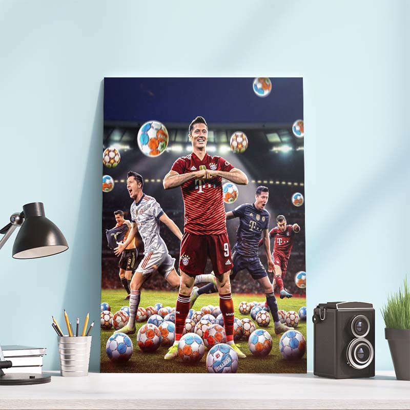 Robert Lewandowski 50 Goal for the season poster canvas Robert Lewandowski 50 Goal for the season poster canvas