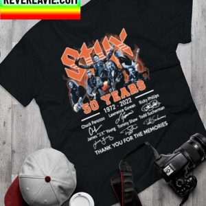 STYX 50 years 1972 2022 Chuck Panozzo Ricky Phillips Signatures Thanks Classic T-Shirt