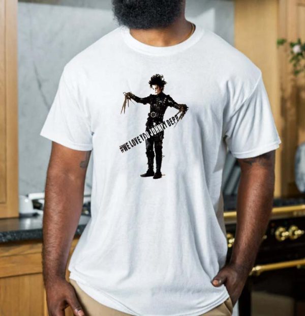 Scissor Man We Love You Johnny Depp T-shirt