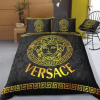 Best Versace Black Logo In White Background Bedding Set