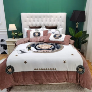 Versace White And Brown Frame Bedding Set King Size