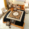 Versace Big Logo In Blue Background Bedding Set King Size