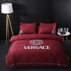 Versace Circle Logo In Pink Background Bedding Set King Size