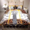 Versace Trendy Sand And Cobalt Blue Bedding Set Queen