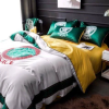 Versace Trendy Beige And Green Bedding Set Queen