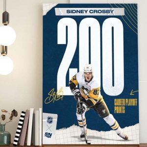 Sidney Crosby 200 Career Playoff Points NHL Poster Canvas