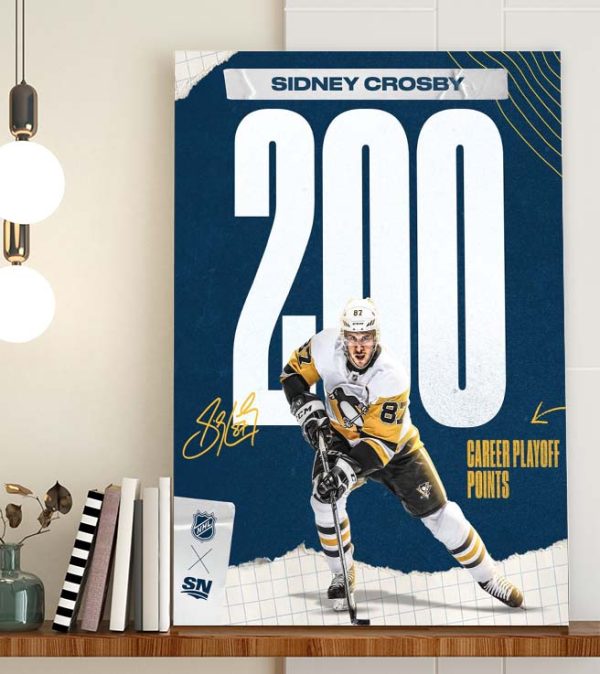 Sidney Crosby 200 Career Playoff Points NHL Poster Canvas
