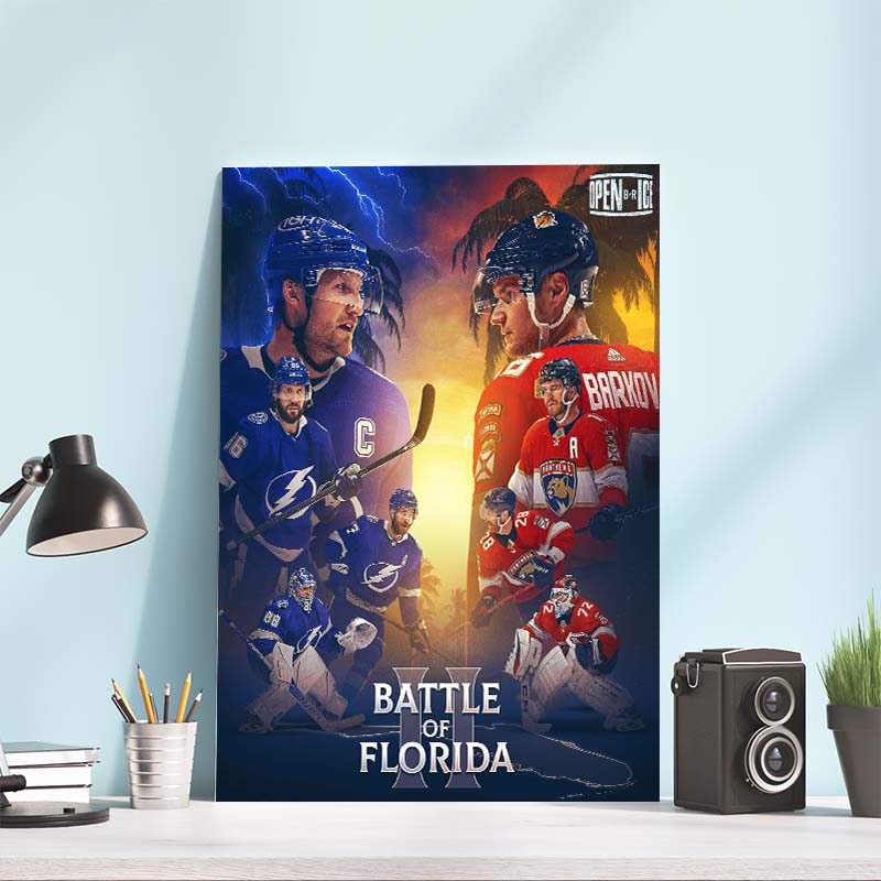 Tampa Bay Lightning Vs Florida Panthers The Battle of Florida NHL Cover Poster Canvas Tampa Bay Lightning Vs Florida Panthers The Battle of Florida NHL Cover Poster Canvas
