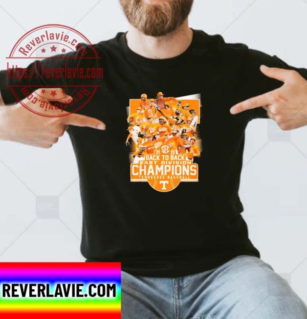 Tennessee Baseball Team 2021 2022 Back To Back East Division Champions Classic T-Shirt