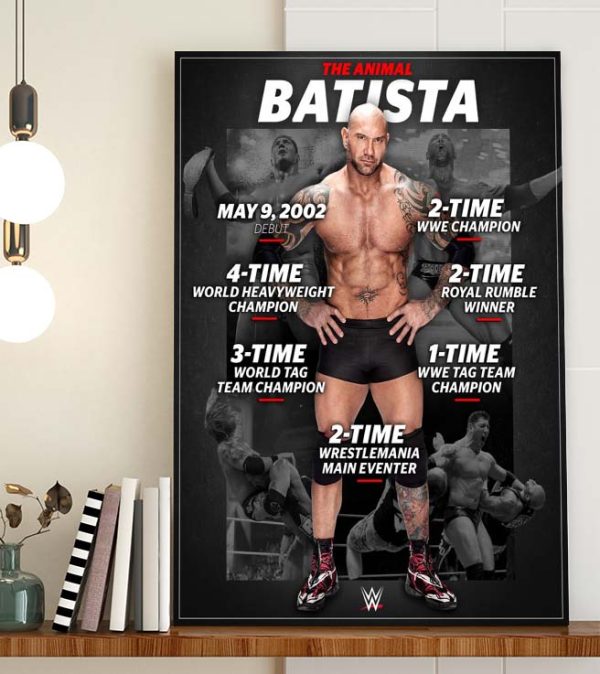 The Animal Dave Batista Career Poster Canvas
