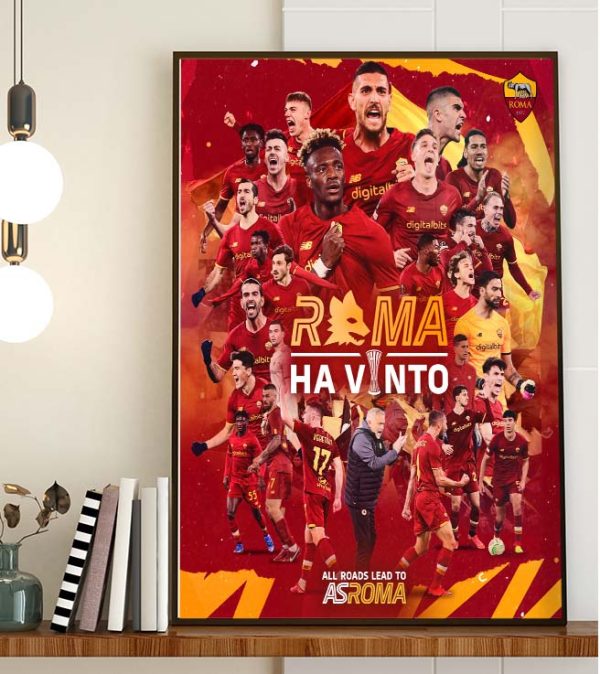 The First AS Roma win UEFA Europa Conference League Champions Art Decor Poster Canvas