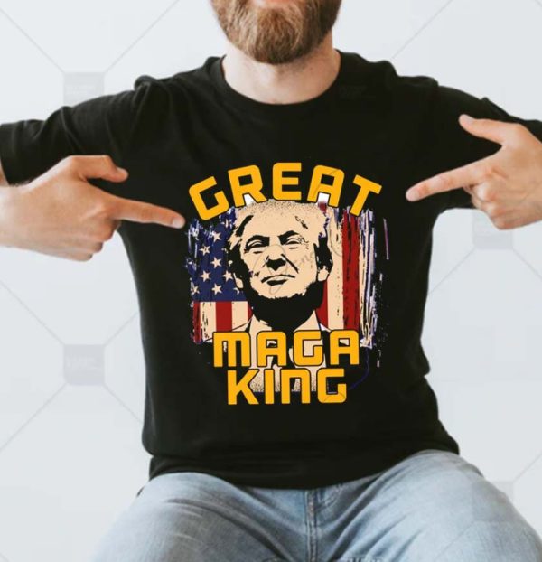 The Great Maga King Trump America Flag Style Vintage T-Shirt