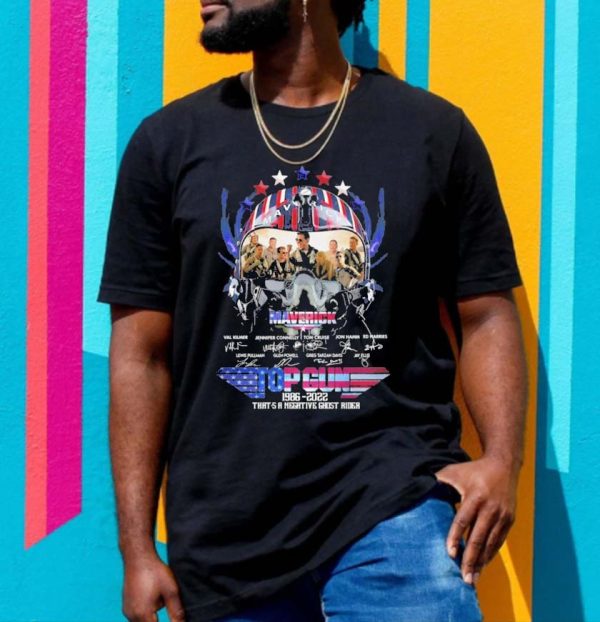 The Maverick Top Gun 1986 2022 That’s A Negative Ghost Rider Signatures Unisex T-shirt