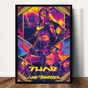 Thor Love And Thunder Neon Wall Bassic Poster Canvas