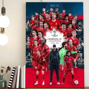 UEFA Champions League Liverpool Champions Paris 2022 Wall Decor Poster Canvas