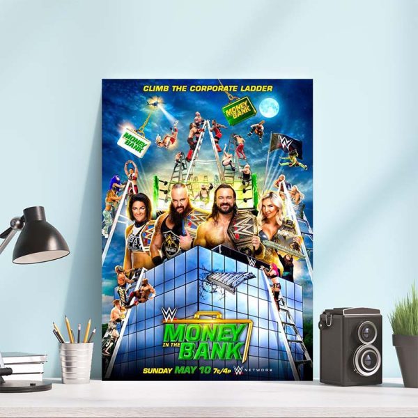 WWE Money In The Bank Climb The Corporate Ladder Classic Poster Canvas