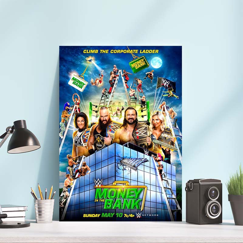 WWE Money In The Bank Climb The Corporate Ladder Classic Poster Canvas WWE Money In The Bank Climb The Corporate Ladder Classic Poster Canvas