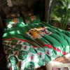 Best Gucci Golden Logo With Vintage Web In Black Background Bedroom Set