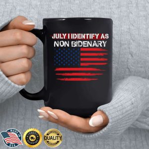 4th of July Mug I Identify As Non Bidenary Independence Day Ceramic Coffee Mug Tea Cup