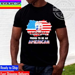 Awesome Meowica Proud To Be An American 4th Of July Merica USA Flag Unisex T-Shirt