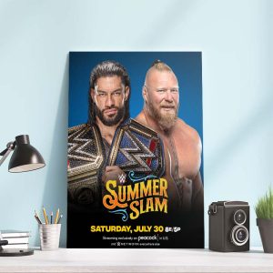 Brock Lesnar vs Roman Reigns WWE SummerSlam 2022 Poster Canvas
