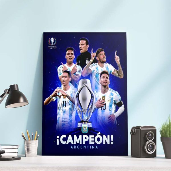 Congratulations Argentina 2022 Finalissima Champions Home Decor Poster Canvas