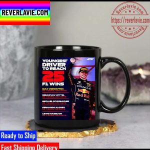 F1 Oracle Red Bull Racing Max Verstappen Youngest Driver To Reach 25 F1 Wins Classic Coffee Mug