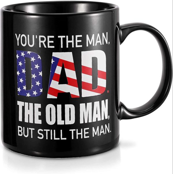 Fathers Day Mug You’re The Man Dad USA Flag 4th of July Patriot Ceramic Coffee Mug Tea Cup